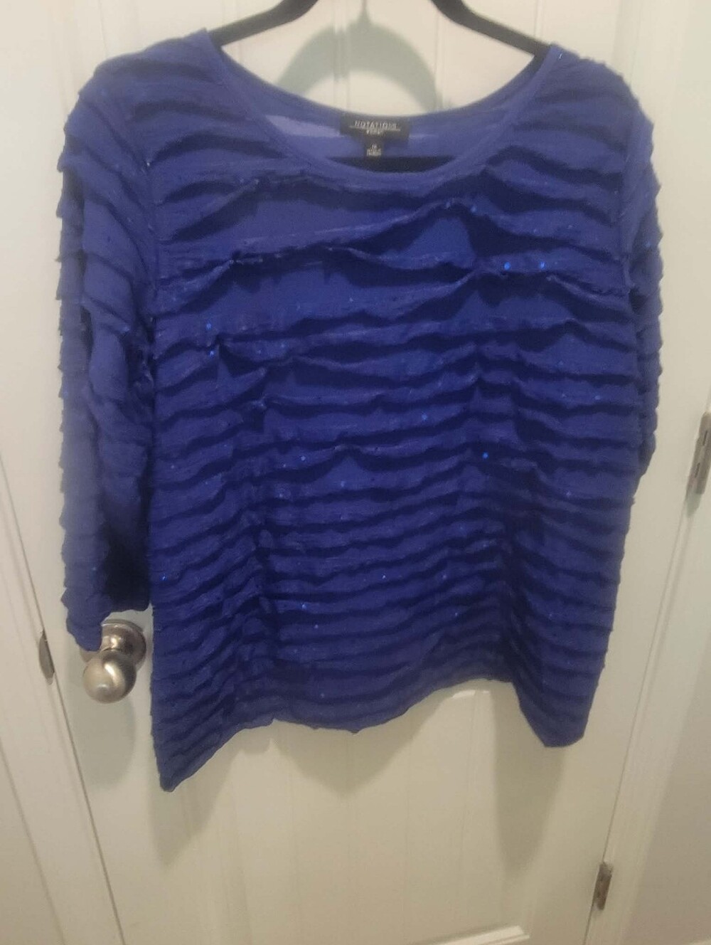 Notations Woman Size XL Sparkly Purple Layered Blouse